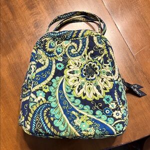 Vera Bradley Floral Paisley Lunch Bag in Blue and Green